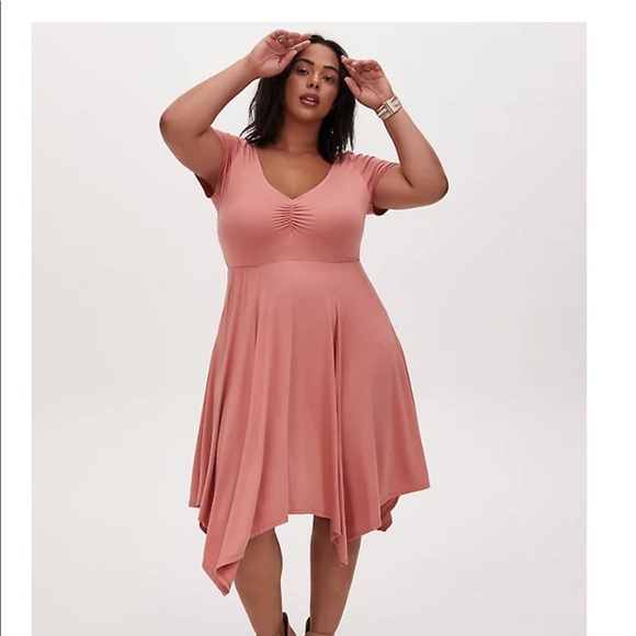 Nwt Torrid Size 00 Soft Handkerchief Skater Dress - Picture 2 of 7